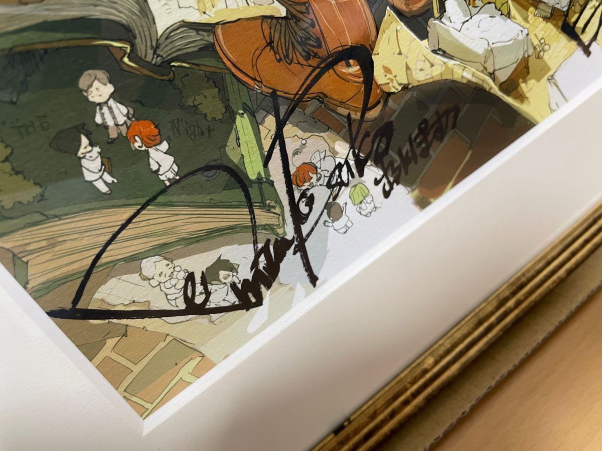 最安値】約束のネバーランド展 キービジュアル 複製原画 直筆 最安値】約束のネバーランド展 キービジュアル 複製原画 直筆