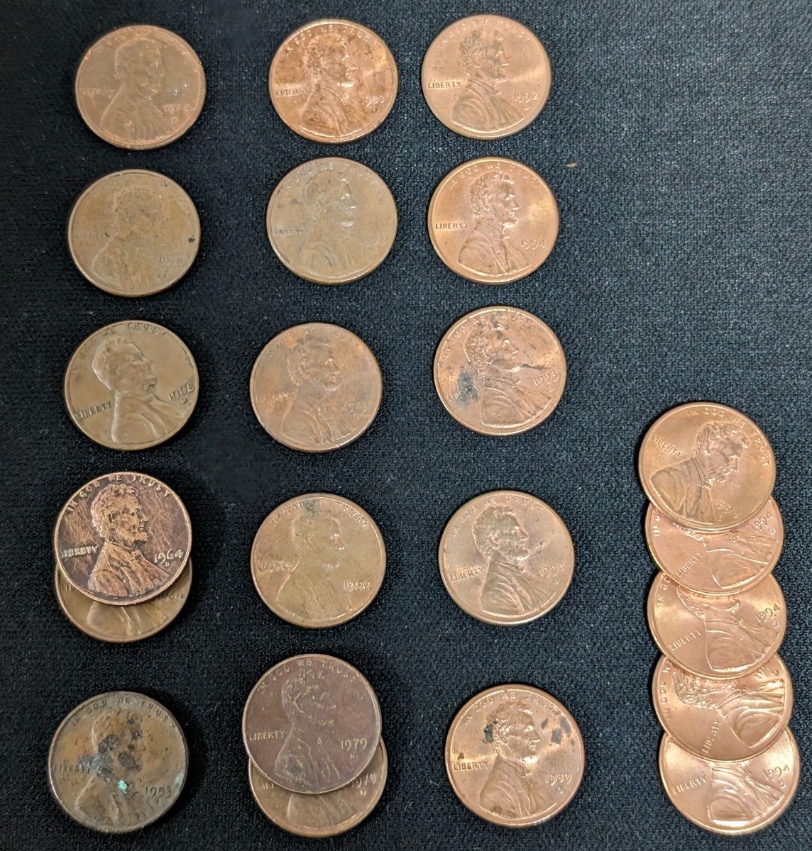 1セント 硬貨　まとめて　1953年〜1994年　ONE CENT　アメリカ合衆国　リンカーン　LIBERTY　(11065_画像1