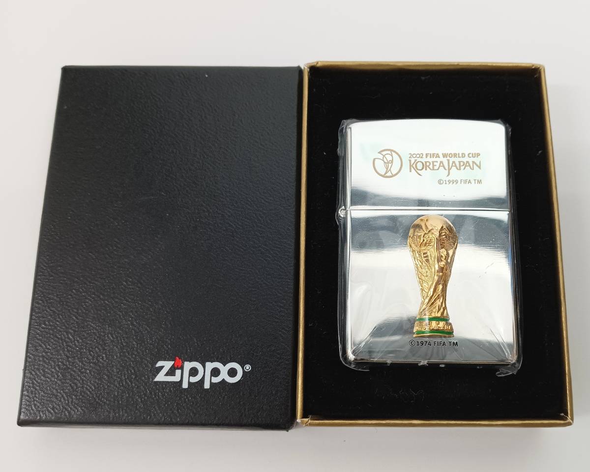 【228】★最終価格★未開封品★激レア★ZIPPO ジッポ ライター シルバーカラー 2002 FIFA ワールドカップ 日韓 韓国 日本 記念 サッカー_画像1