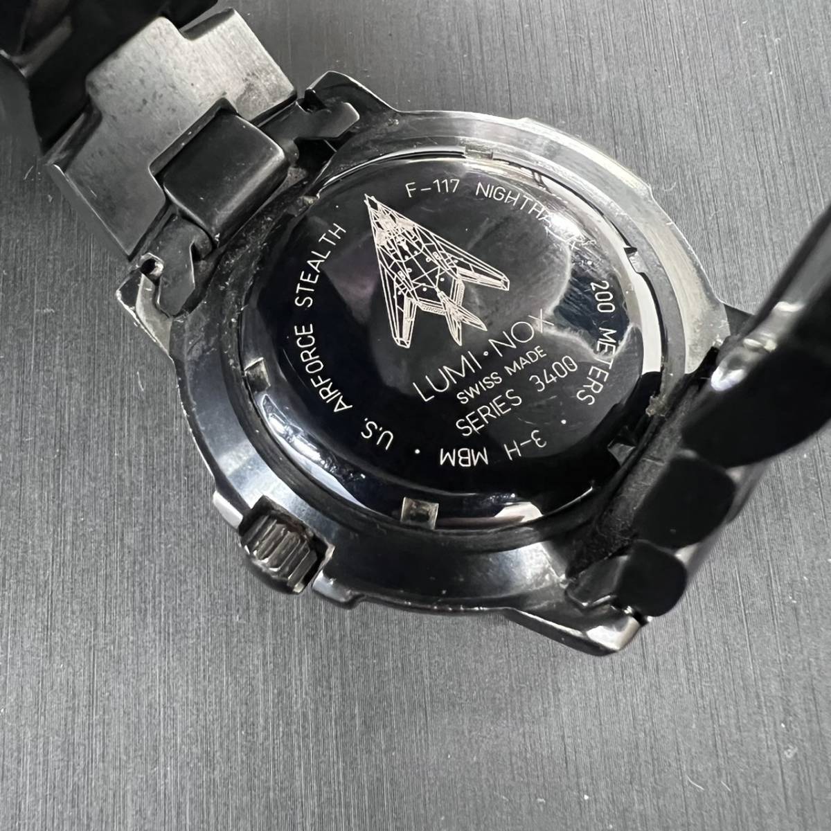 ★☆【同梱可能】 可動　ルミノックス　LUMINOX　F-117　ナイトホーク　デイト　200M　メンズ腕時計　ブラック文字盤　#117D☆★_画像5
