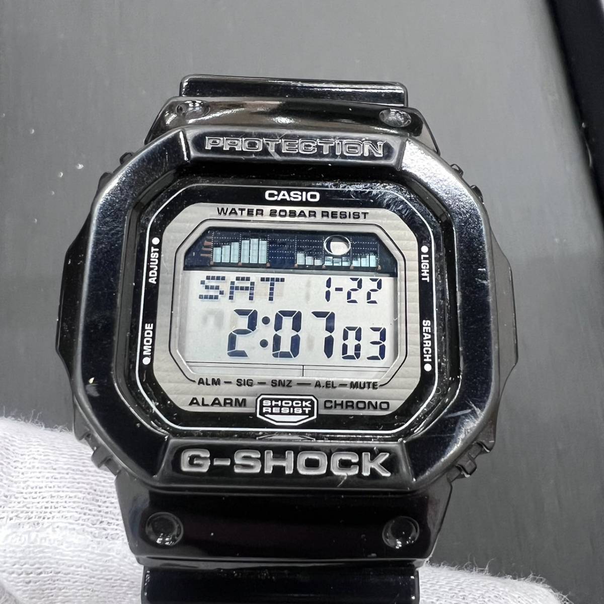 ★☆CASIO G-SHOCK 時計 GLX-5600 ブラック デジタル　可動　左下ボタン操作できない為ジャンク品 #116EB☆★_画像6