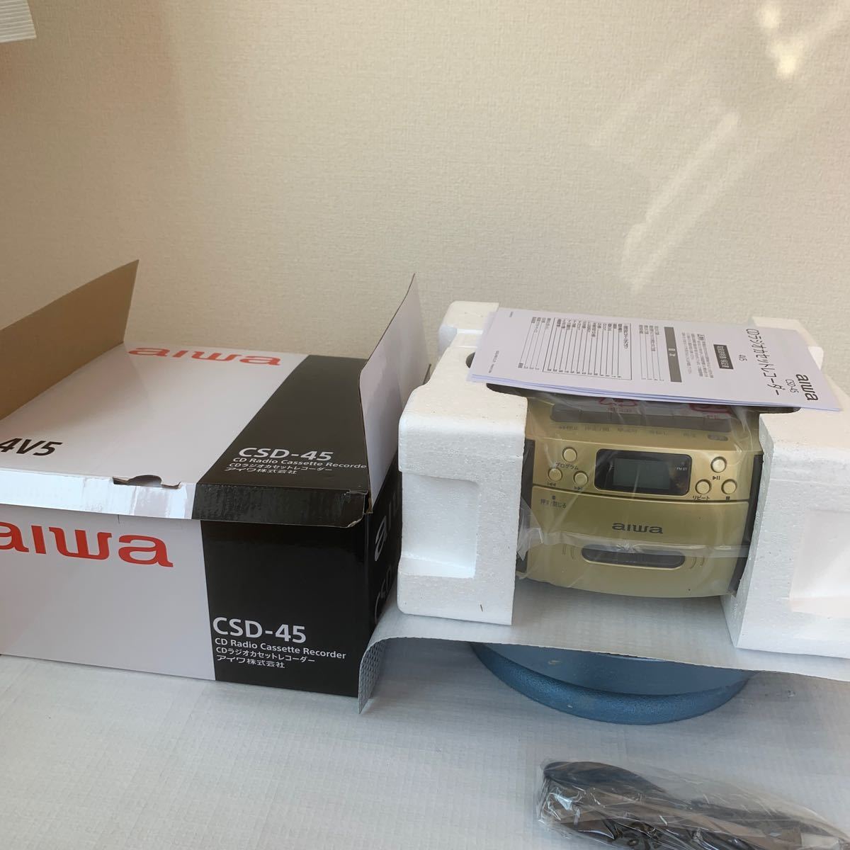 未使用アイワ AIWA　CDラジオカセットレコーダー　CSD-45　ラジカセ　元箱/取説_画像1