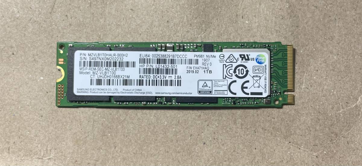 SWYH25-SAMSUNG MZ-VLB1T00 1TB NVMe SSD★テスト済み_画像1