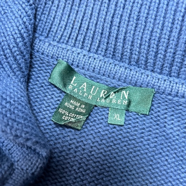 USA古着 90s Ralph Lauren セーラー襟 ざっくりコットンニットセーター