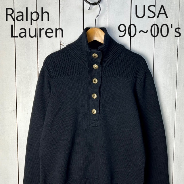 USA古着 90s~00s Ralph Lauren ヘンリーネック ざっくり コットン