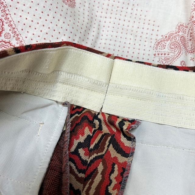 昭和レトロ古着 60s~70s ジャガード織り サイケ柄スラックス 昭和レトロ古着 60s~70s ジャガード織り サイケ柄スラックス