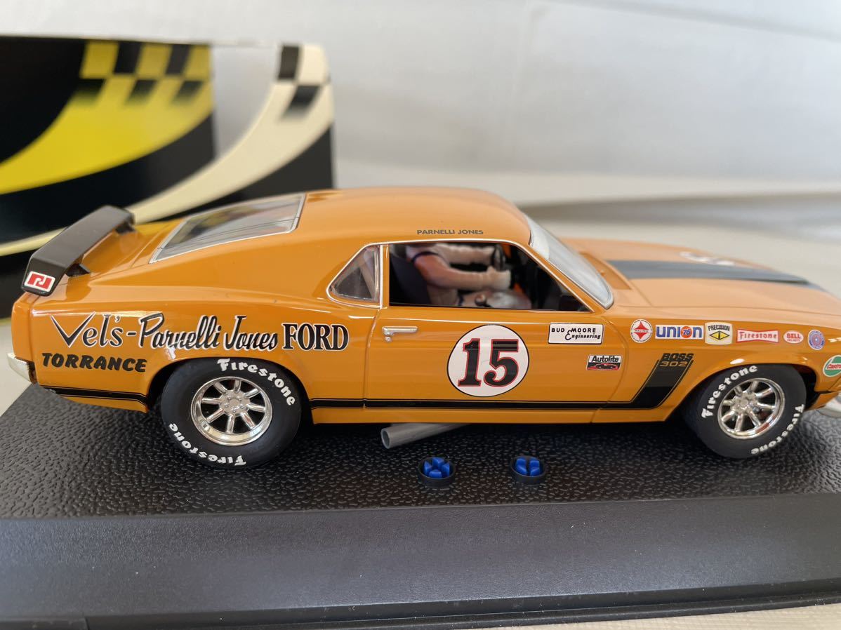 SCALEXTRIC スロットカー　FORD Mustang '70 No.15 フォード　ボス　302 マスタング　稀少品　ドライバー付き　スロットカー レア_画像8