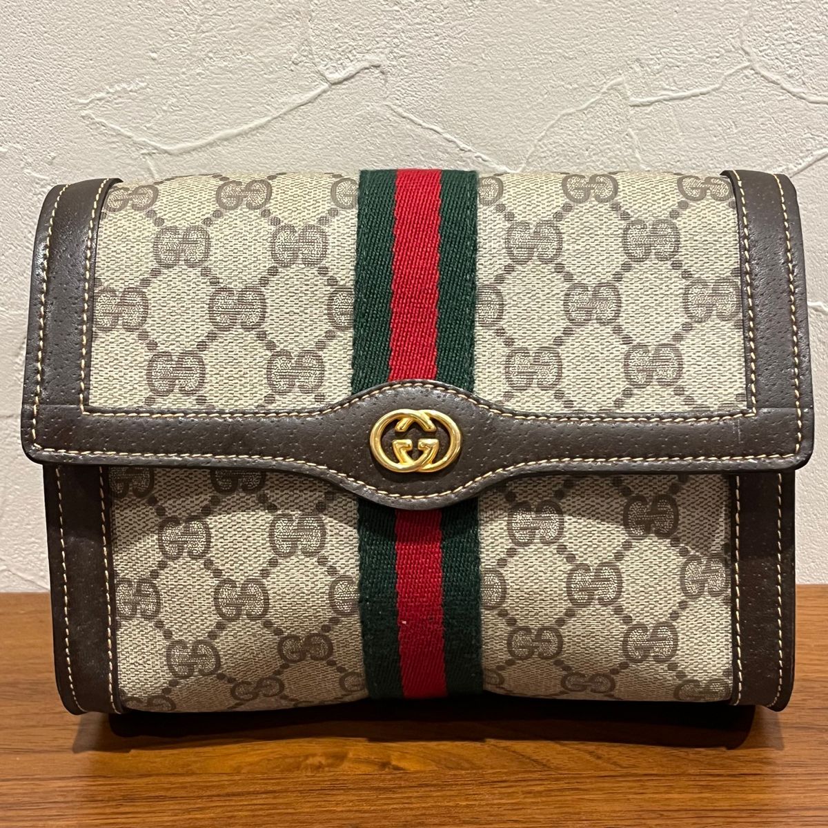 GUCCI オールドグッチ シェリーライン クラッチバッグ バニティポーチ