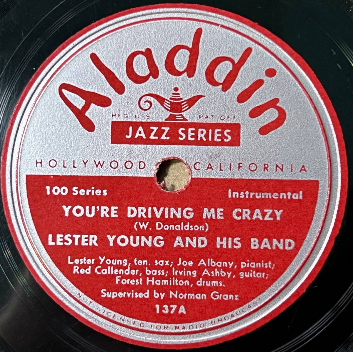 LESTER YOUNG AND HIS BAND ALADDIN You’re Driving Me Crazy/ New Lester Leaps In