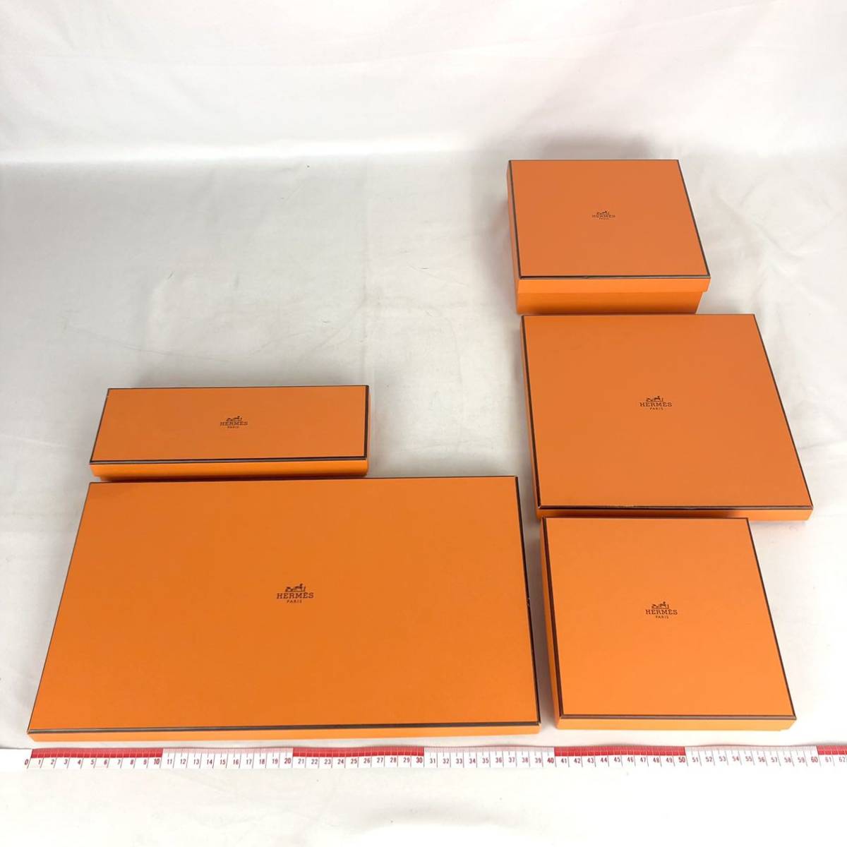 HERMES エルメス 空箱 BOX 空き箱 14点 まとめ セット ボックス 小物 オレンジ アクセサリー リボン リップ _画像4