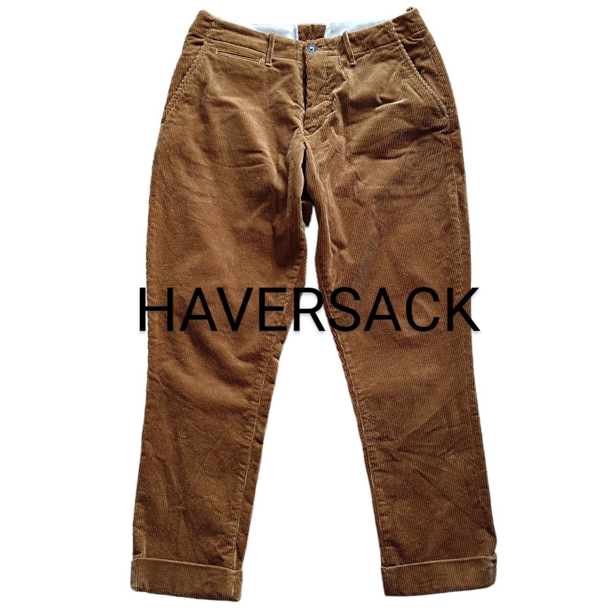 HAVERSACK 金茶 太畝コーデュロイ テーパードパンツ 裾ダブル HAVERSACK 金茶 太畝コーデュロイ テーパードパンツ 裾ダブル