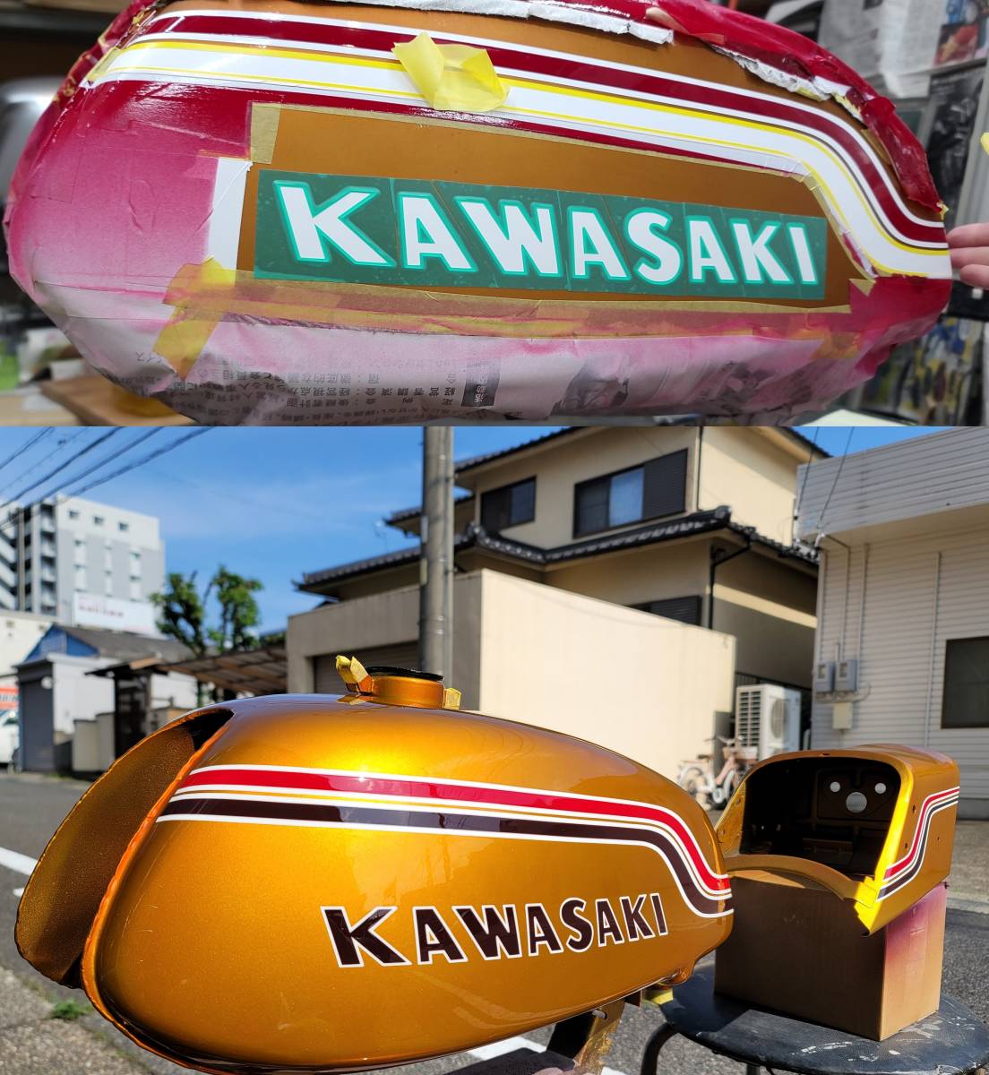 ヤマハ YAMAHA 塗装用マスキングシート2枚セット★タンク サイドカバー テールのロゴに NMAX155 PW50 R1Z RD RZ250 350 SR400 500 SRX SRV_画像6