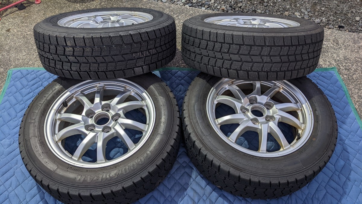 ☆バリ溝☆ 2021年製 グッドイヤー スタッドレス 205/60R16 プリウスα 純正ホイール 114.3 H5　6.5J +39 アルミセット GOODYEAR トヨタ_画像2