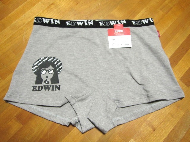 *送料無料*新品*L*エドウィン*一分丈ショーツ2枚*EDWIN UNDERWEAR*グレー・ブルーボーダー*_画像2