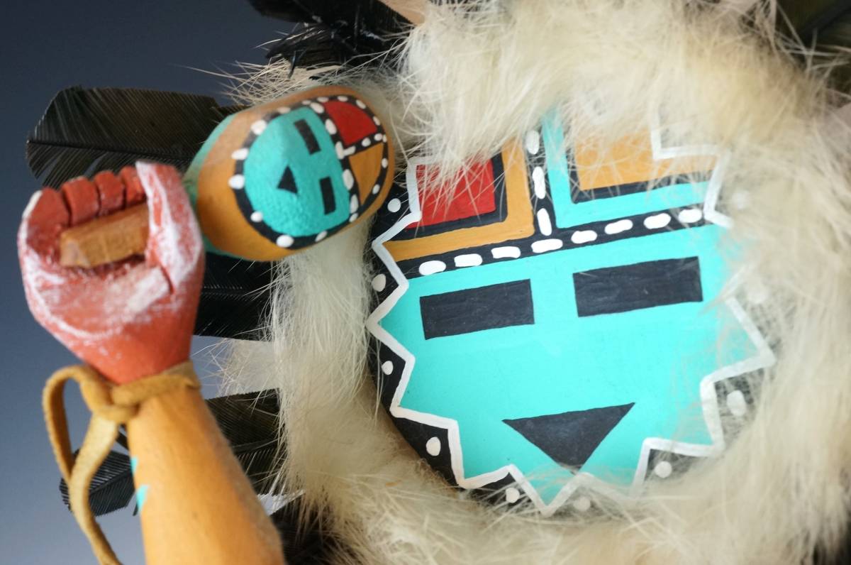 壱☆カチナドール Kachina Doll SANFACE by LARGO 43.5cm ネイティブ・アメリカン/ナバホ族ホピ族ズニ族ビンテージハンドメイド☆_画像3