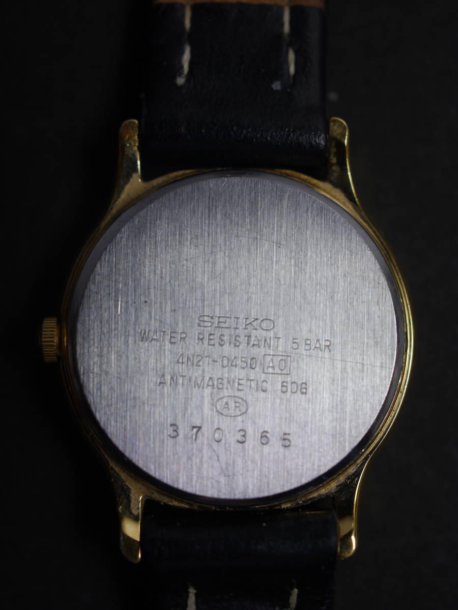  Seiko SEIKO Spirit SPIRIT quartz 3 hands 4N21-0450 for women lady's wristwatch W220 operation goods 