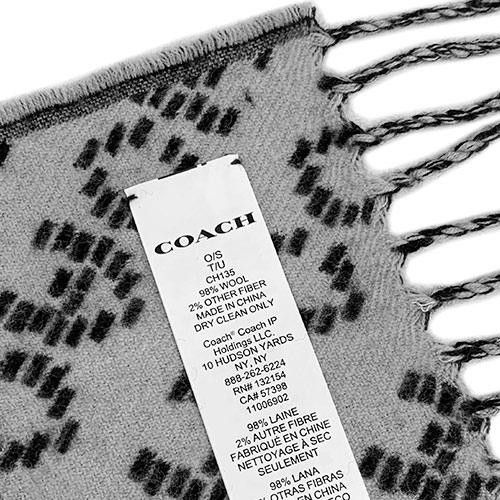 【COACH★CH135】コーチ シグネチャー スカーフ マフラー ブラック 男女兼用 定価40,700円 新品タグ付き