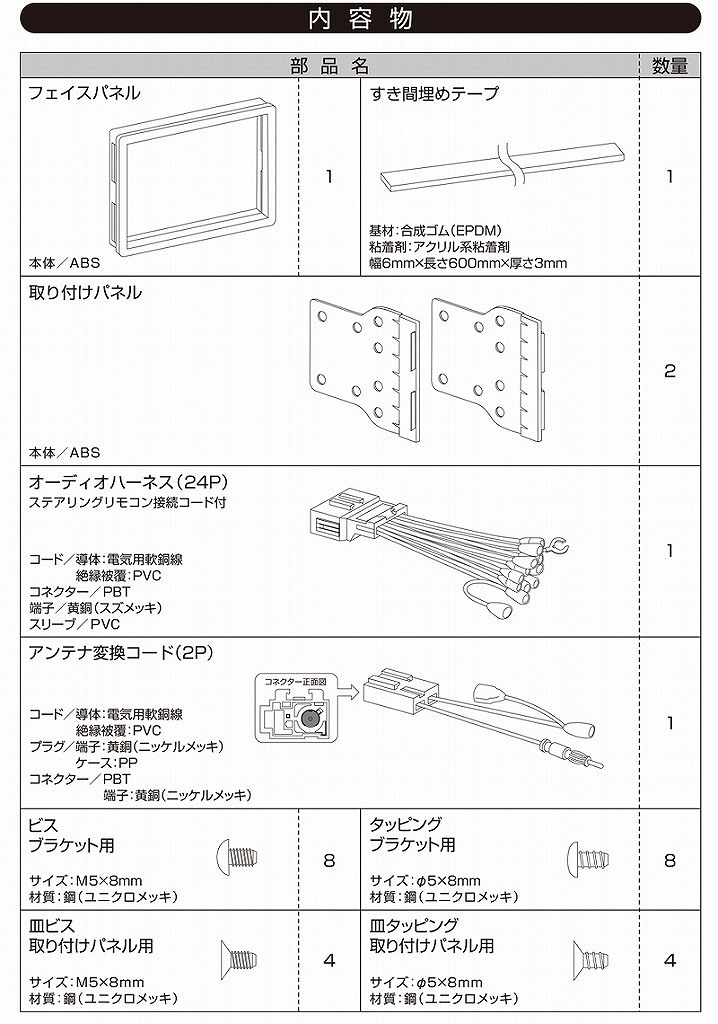 N-ONE JG3 JG4 オーディオ・ナビゲーション取付キット エーモン工業 amon R4.8～ デッキサイズ 180ｍｍ用 送料無料_画像3