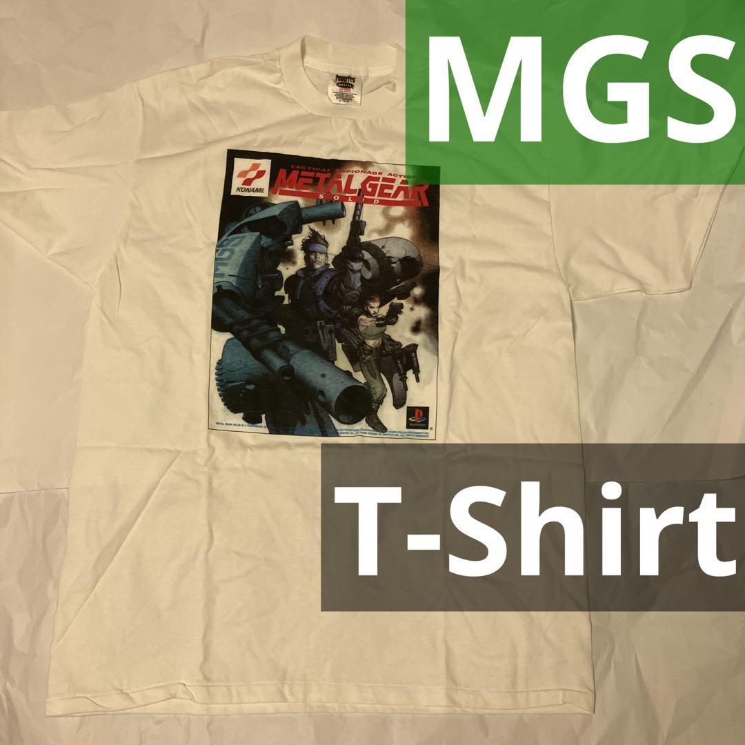 Tシャツ　メタルギアソリッド　ソリッドスネーク&メリル　白　ホワイト　XLサイズ　METAL GEAR SOLID MGS