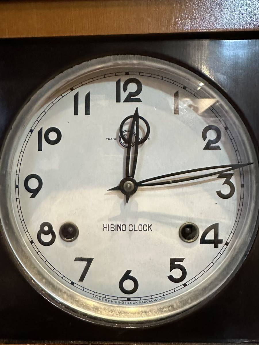 HIBINO CLOCK 日比野 時計 古時計 ゼンマイ 振り子 鍵 置時計 HIBINO CLOCK 日比野 時計 古時計 ゼンマイ 振り子 鍵 置時計