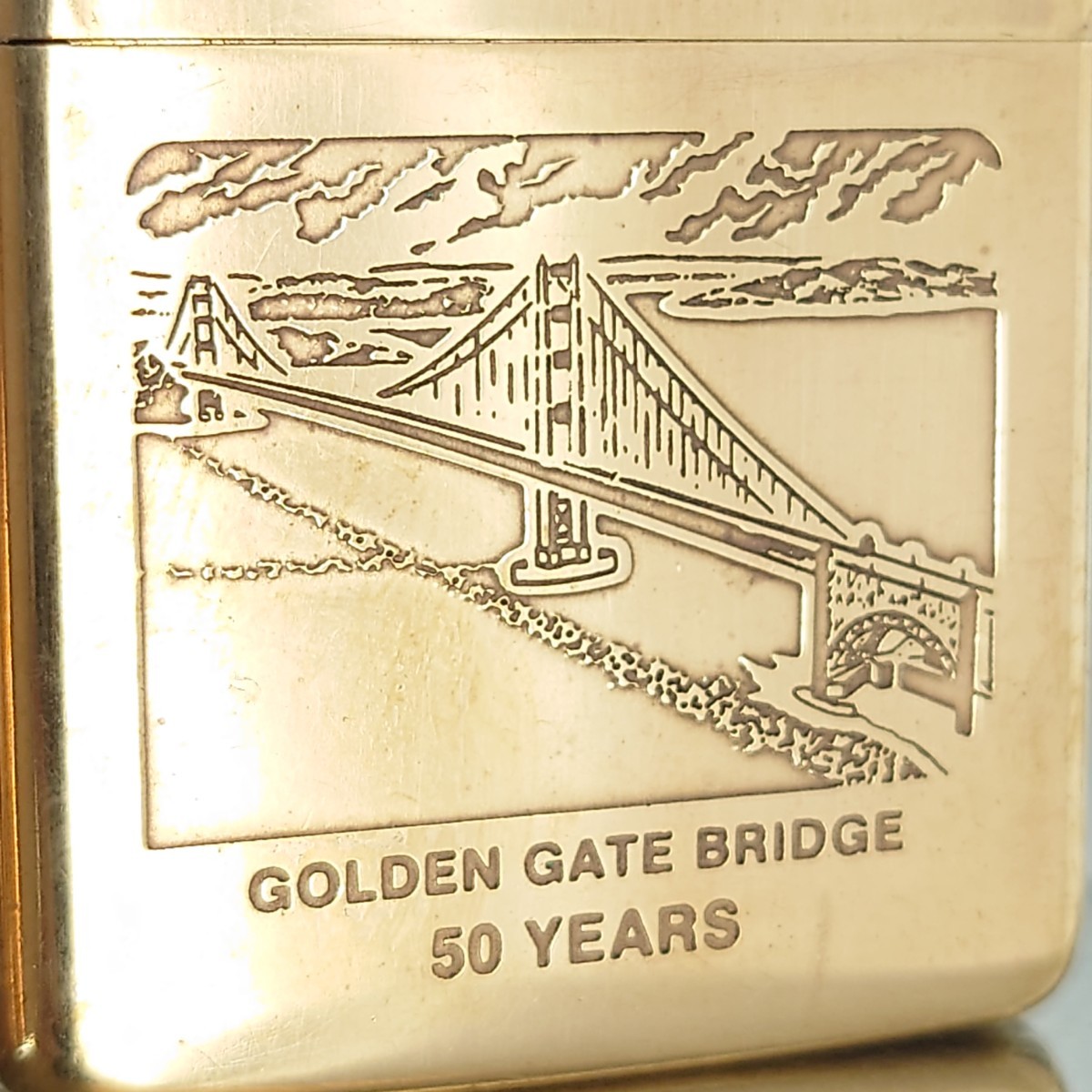 1111円～ ZIPPO 美品 SOLID BRASS ソリッドブラス ダブルイヤー 1932 1987 真鍮 ジッポ GOLDEN GATE BRIDGE 50YEARS ジッポー 貴重_画像2