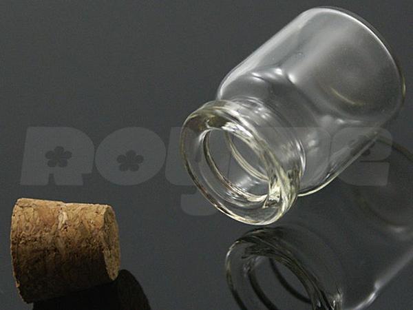 ミニガラス 小瓶 ストラップ 10個セット 高さ3.0×φ2.2cm ストラップ付き 容量約5ml ミニボトル 瓶 ガラス瓶 ガラスビン ハンドメイド_画像4