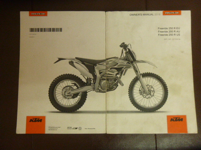 KTM Freeride フリーライド 250 R EU AU US 2016 KTM オーナーズマニュアル 英語・日本語２冊セット・取扱説明書 _画像2