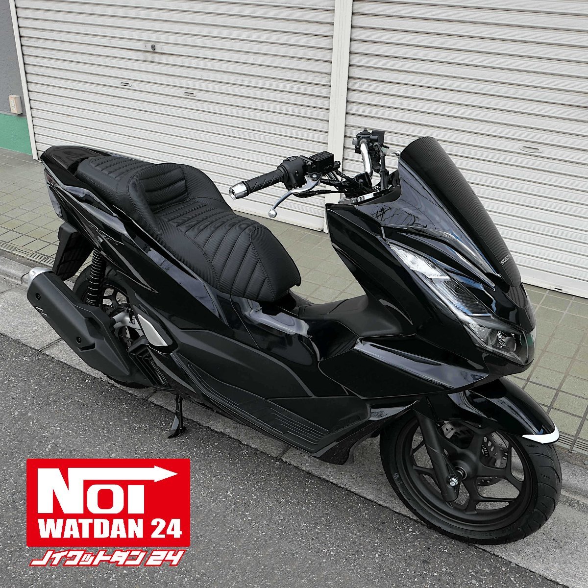 PCX160 PCX150 PCX125　NOI WATDAN24（ノイワットダン24）　ローダウン 段付きタックロールシート　カーボンブラック/ブラックステッチ_画像7