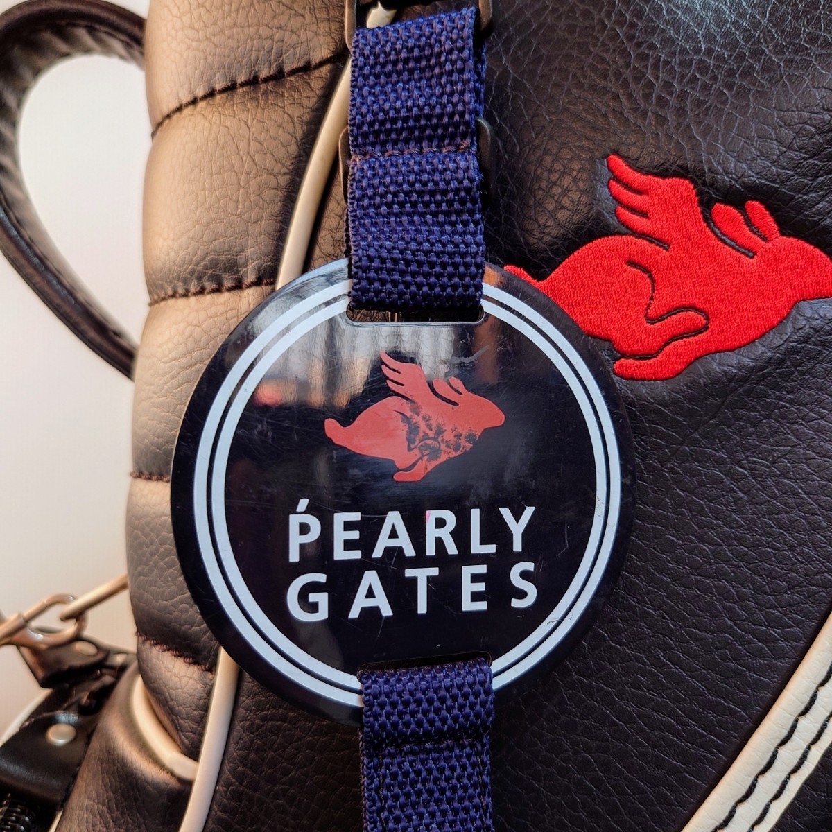 PEARY GATES パーリーゲイツ アスリート ツアーモデル ボア付き キャディバッグ 6分割 9.5インチ カラー:ネイビー フードあり /整番 Y08_画像8
