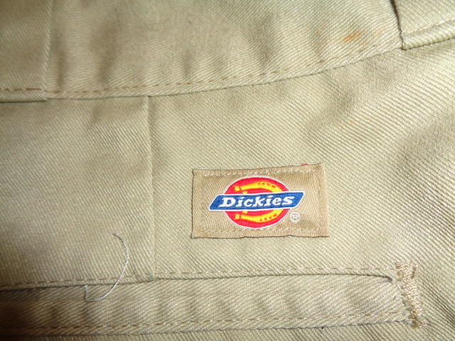 594◆Dickies 874 オリジナルフィット クロップド ワークパンツ◆ディッキーズ w実寸約94cｍ ツイル カーキ 七分丈程 US古着 輸入古着 5K_画像9