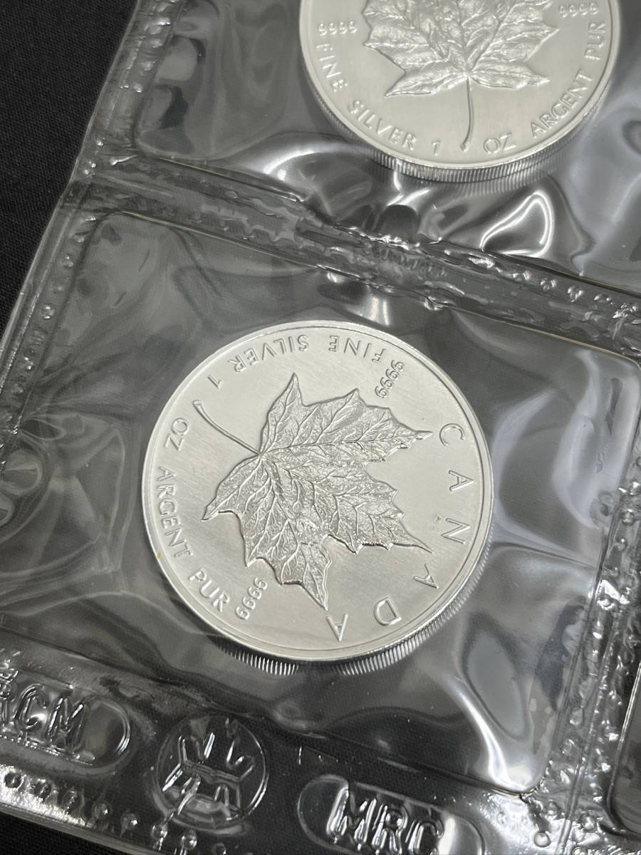 カナダ メイプルリーフ 1997 純銀　1オンス　5ドル　銀貨　エリザベス2世　132.5g 【4枚まとめて】　記念コイン　記念硬貨_画像6