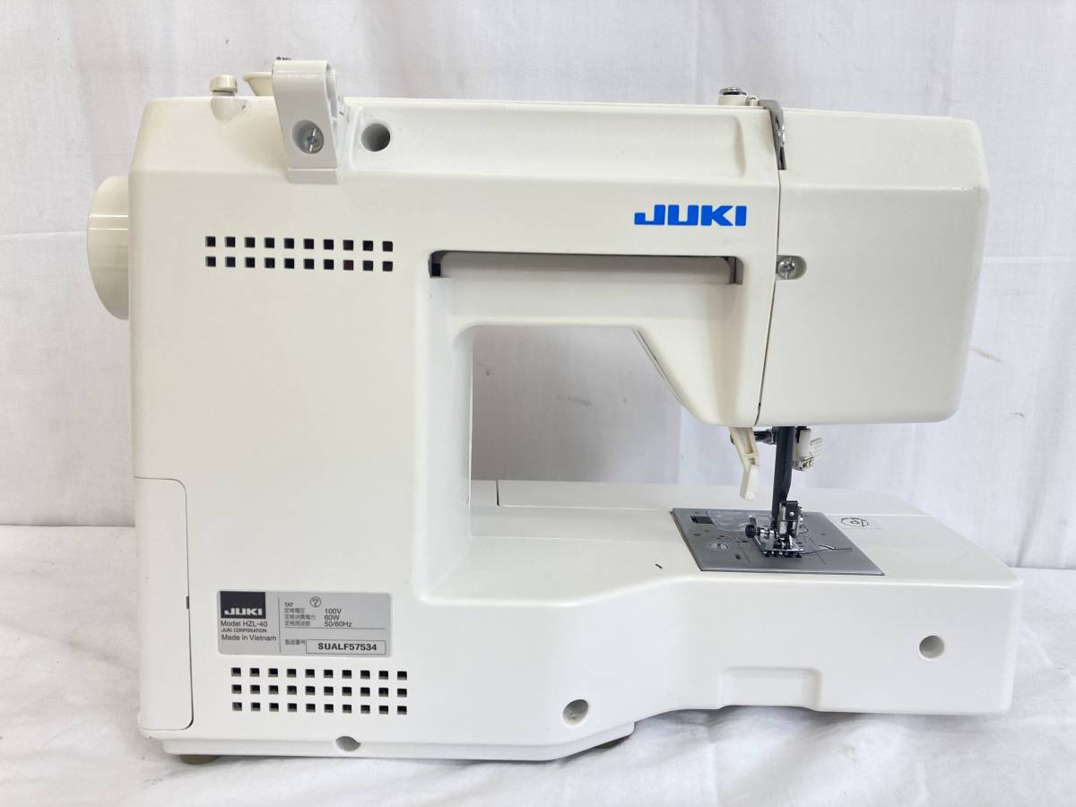 【JN71】(O) JUKI ジューキ 電子ミシン 家庭用ミシン HZL-40 手工芸 ミシン ハンドメイド 針自動糸通し 通電動作OK ジャンク扱い中古現状品_画像5