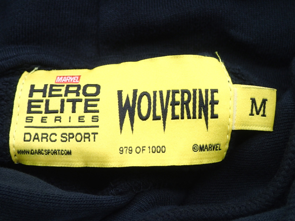 Darc Sport MARVEL THE WOLVERINE PIGMENT FT HOODIE BLACK M ダルクスポーツ マーベル ウルヴァリン フーディー パーカー ブラック 黒 狼_※シリアルナンバー#979/1000