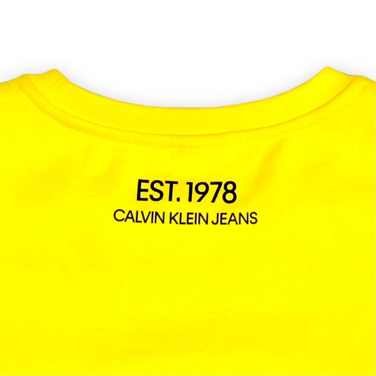 CALVIN KLEIN JEANS EST. 1978 (カルバンクライン ジーンズ) Super Size 刺繍 長袖 スウェット イエロー L RAF SIMONS ラフシモンズ 期_画像6