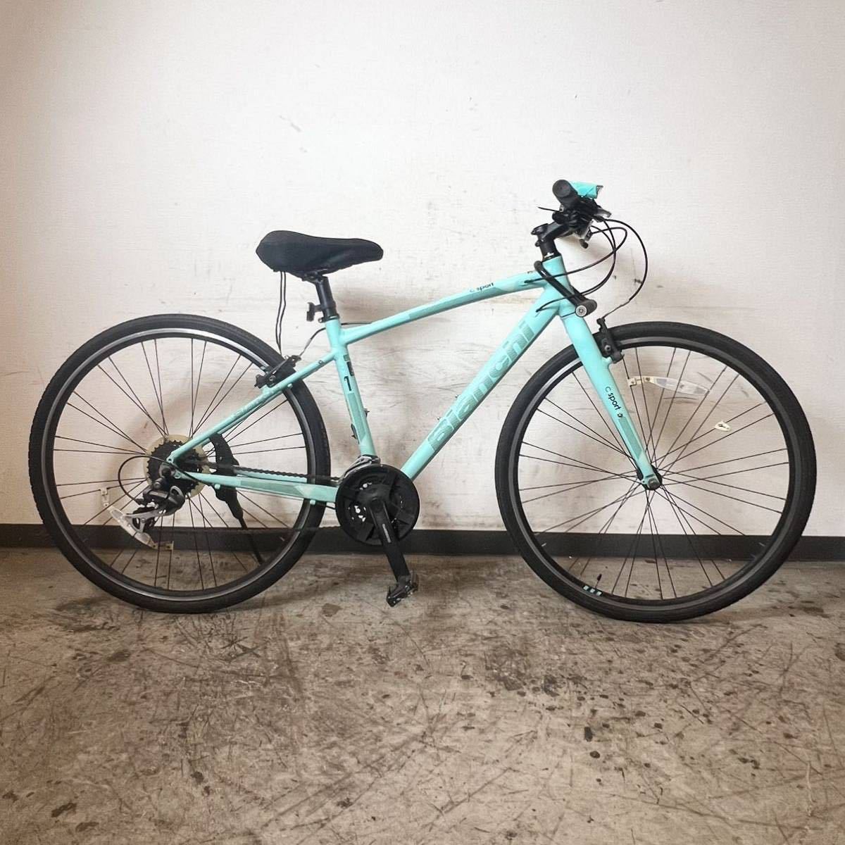 254＊中古品 Bianchi ビアンキ C-SPORT1 アルミクロスバイク SHIMANO Acera 24段ギア 700×35C 現状品＊_画像2