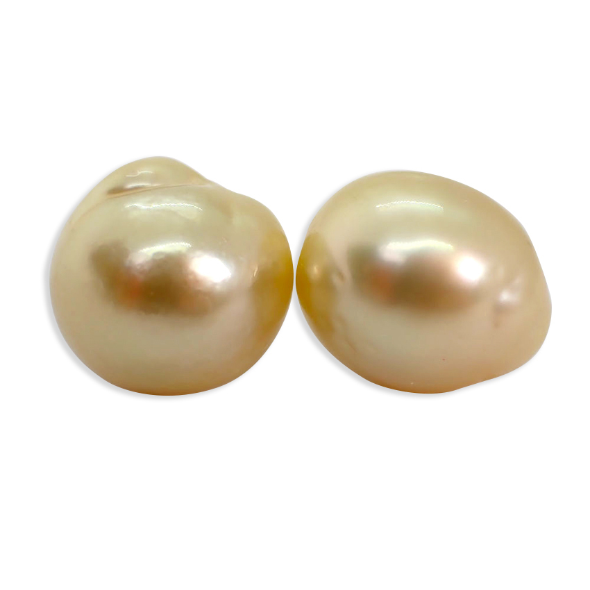 [ new goods ]Pt900 south . White Butterfly pearl / Golden pearl earrings [g185-60]