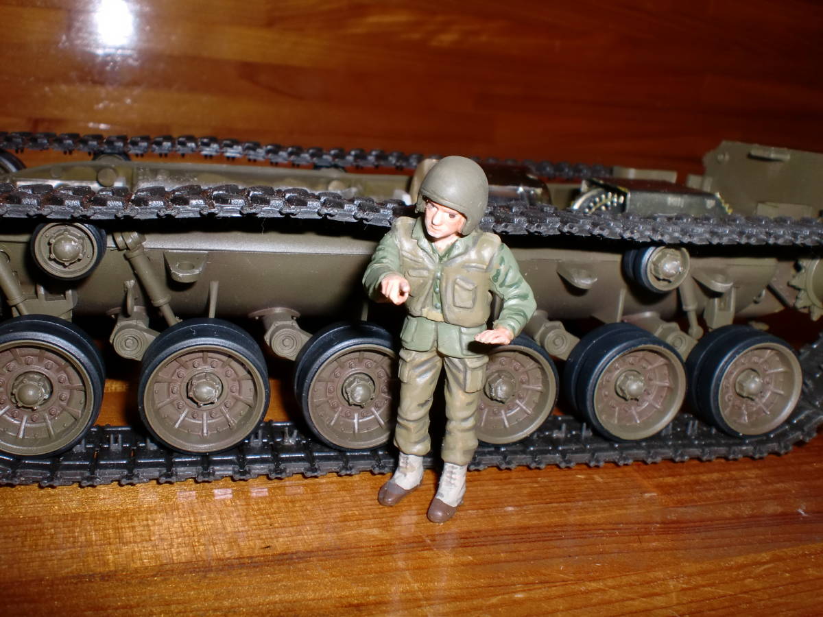 自作　シングル走行　モーターライズ。タミヤ　1/35　アメリカM60A2戦車。タミヤギヤーボックス、260モーター搭載。動画有。送料510円_画像7