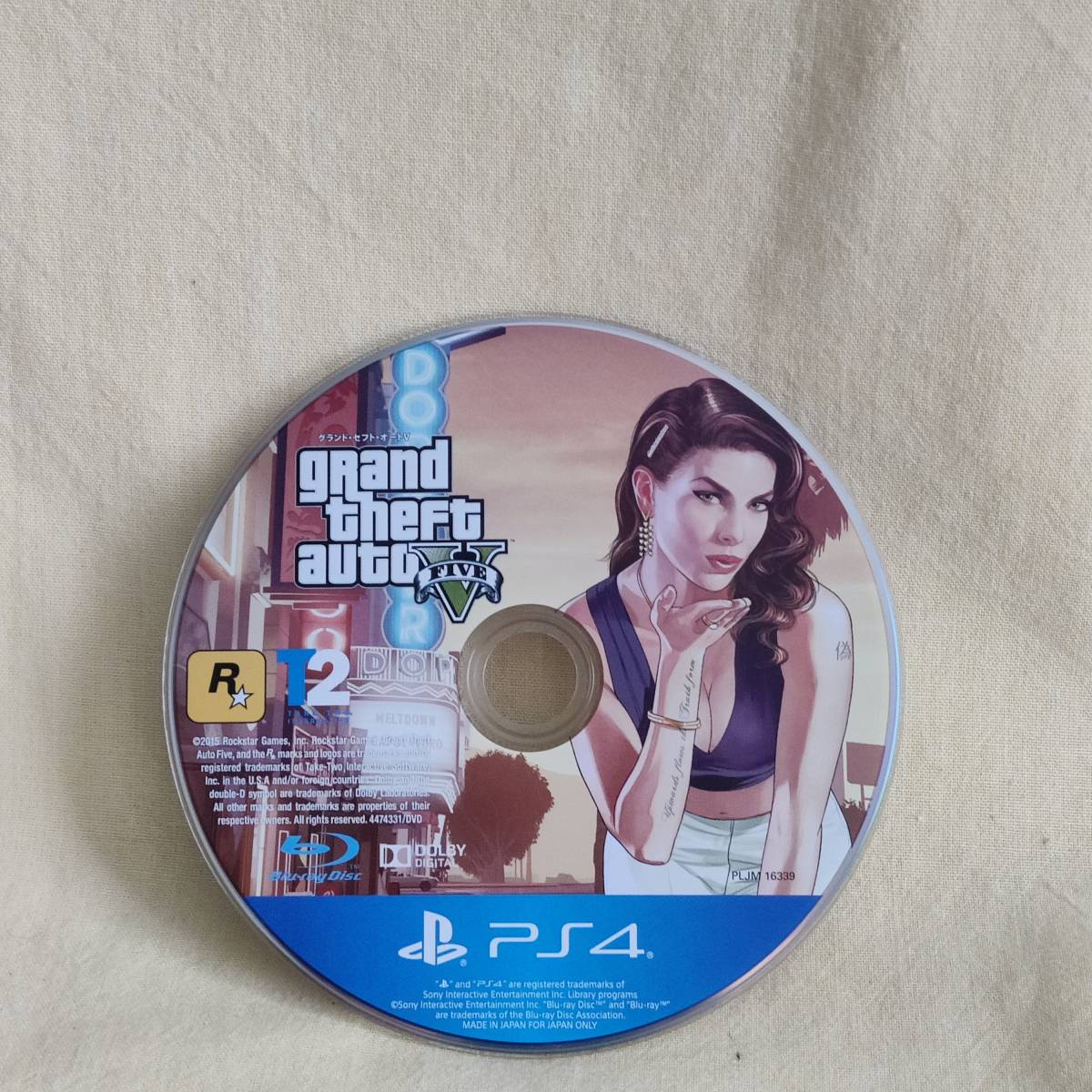 【8PPWSD】PS4 Grand Theft Auto V GTA5 グランドセフトオート5 ソフト ディスクのみ_画像1
