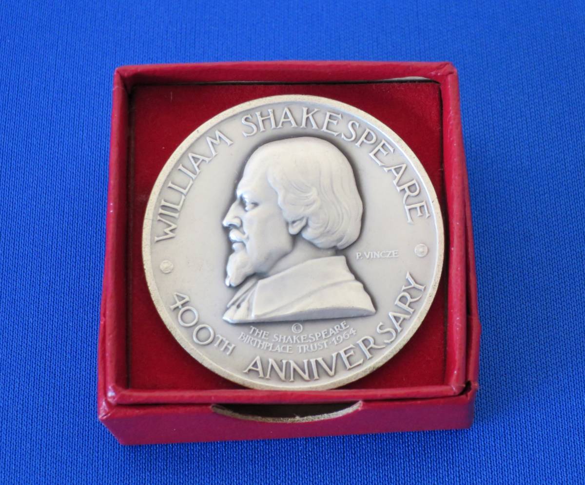 ★★ 純銀 シェークスピア生誕400周年記念メダル（1964年発行・限定品） The 1964 SHAKESPEARE ANNIVERSARY MEDAL Fine Silver ★★_画像2