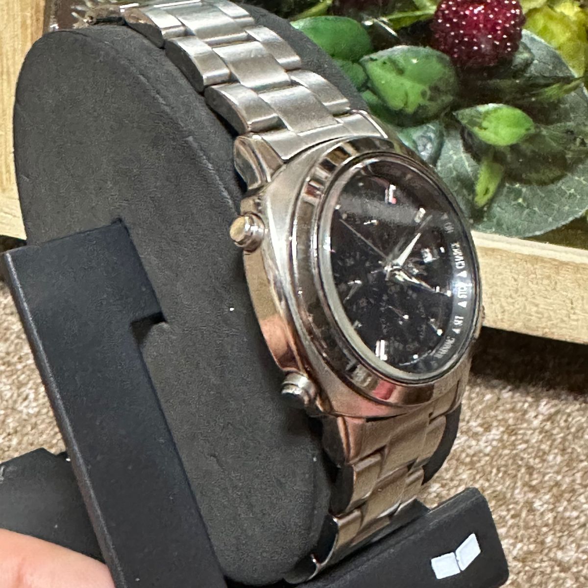 ヴィンテージBurberry'sバーバリー 腕時計 クロノグラフ メンズ シルバー ソーラー  