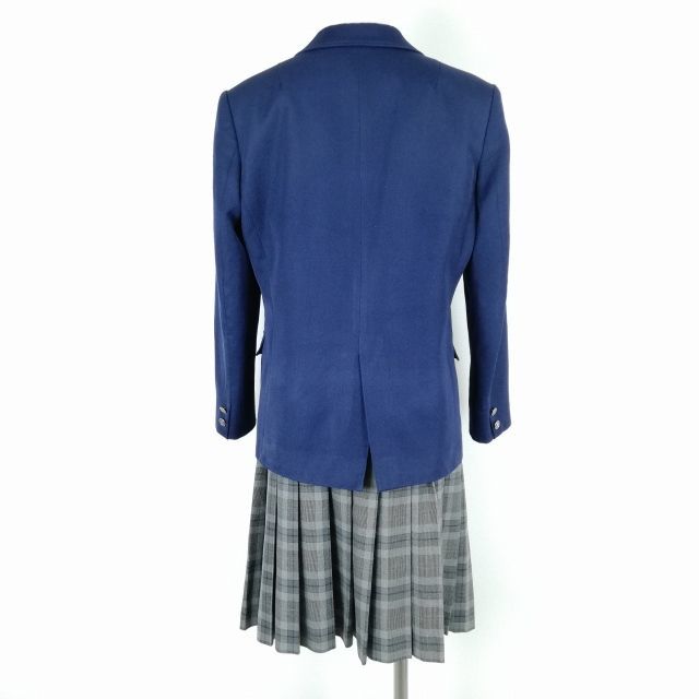 1円 ブレザー チェックスカート ネクタイ 上下4点セット 165A 冬物 女子 学生服 兵庫立花中学 紺 制服 中古 ランクC NA3956_画像2