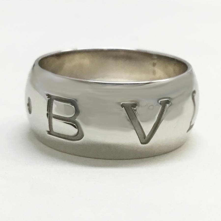 送料無料 中古A ブルガリ 指輪 リング BVLGARI モノロゴ #63 22号 K18WG 750 ホワイトゴールド 147190_画像1
