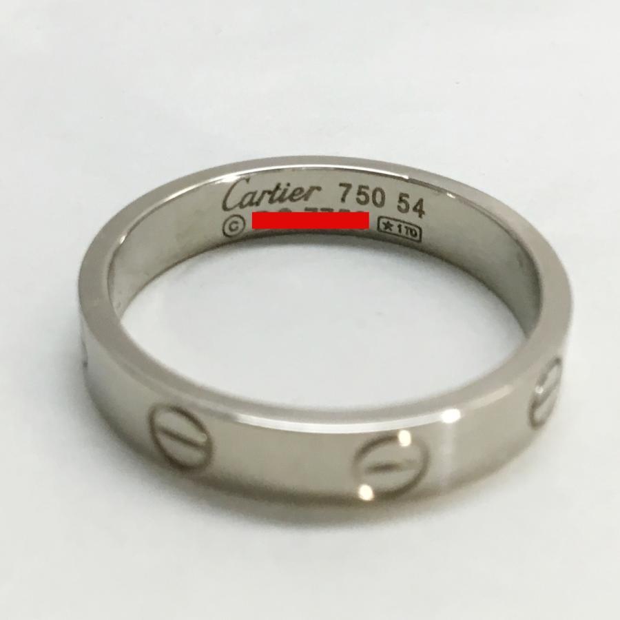 送料無料 中古A カルティエ 指輪 リング CARTIER ミニラブ リング #54 約14号 K18WG 750ホワイトゴールド 146124_画像3