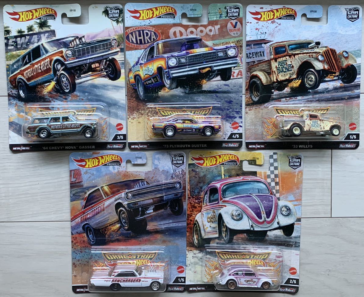 ドンキホーテ限定　★　ホットウィール　ドラッグ ストリップ デーモンズ　★　5台セット　★　ミニカー　★　Hot Wheels　★　新品_画像1