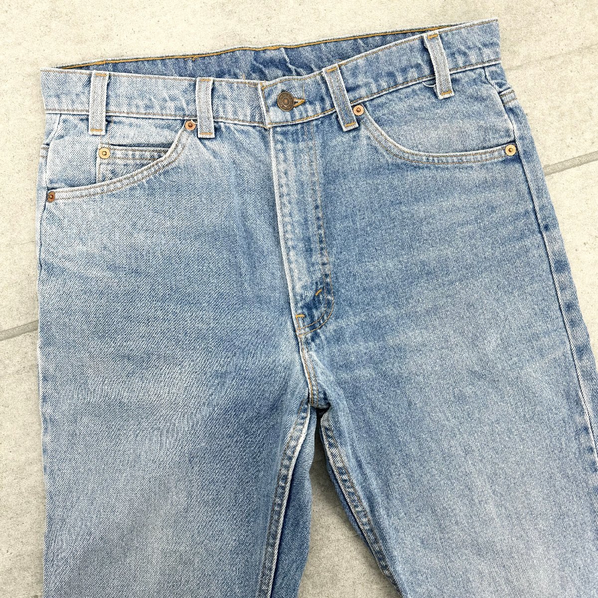 90s USA製 Levis リーバイス オレンジタブ 517 ブーツカット デニム パンツ ジーンズ W34 実寸W85cm 20517-0217 ボタン裏575 ヴィンテージ_画像4