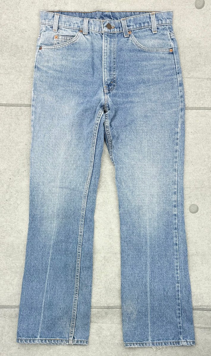 90s USA製 Levis リーバイス オレンジタブ 517 ブーツカット デニム パンツ ジーンズ W34 実寸W85cm 20517-0217 ボタン裏575 ヴィンテージ_画像1