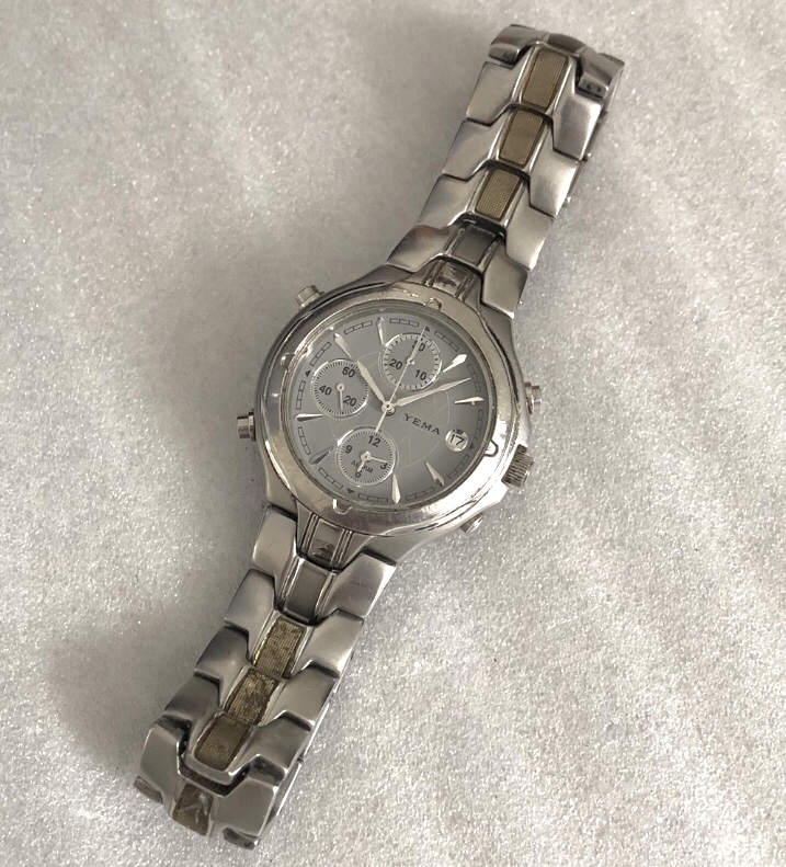 YEMA 50th anniversary クロノ SEIKO アラーム GREY シルバー カラー 7T32 Y182 ブレスレット CHRONOGRAPH 好きに も セイコー イエマ_画像4