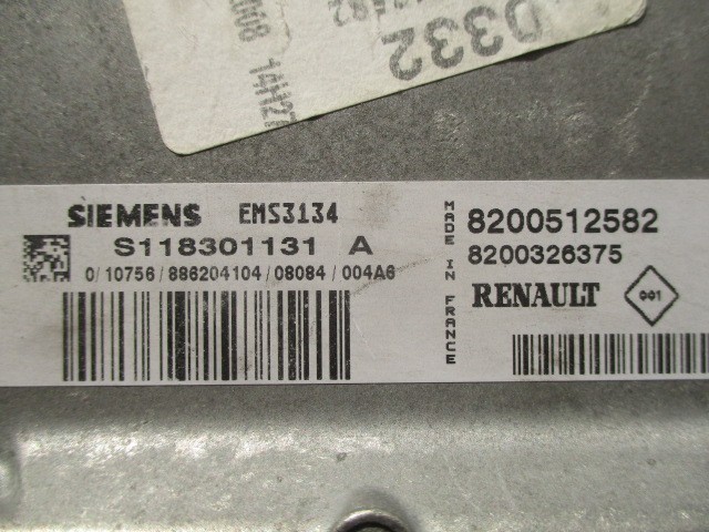 3829 ABA-KCK4M ルノー カングー エンジンコンピューター VF1 S118301131 A 原動機:K4M H21年11月 テスト済_画像3