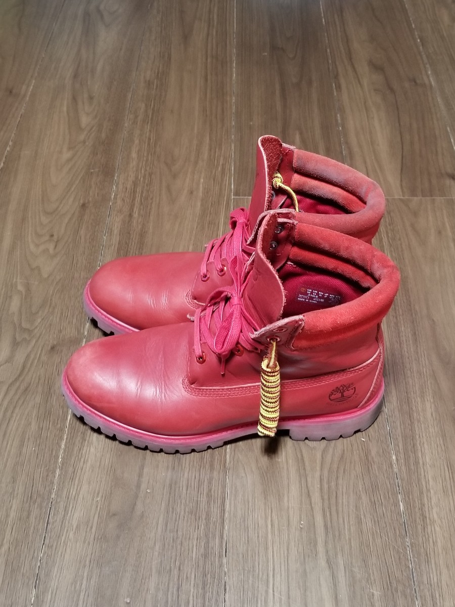 Timberland　ティンバーランド　Beeline 風カスタム ６インチブーツ　27cm　RED　レッド　スムースレザー_画像4