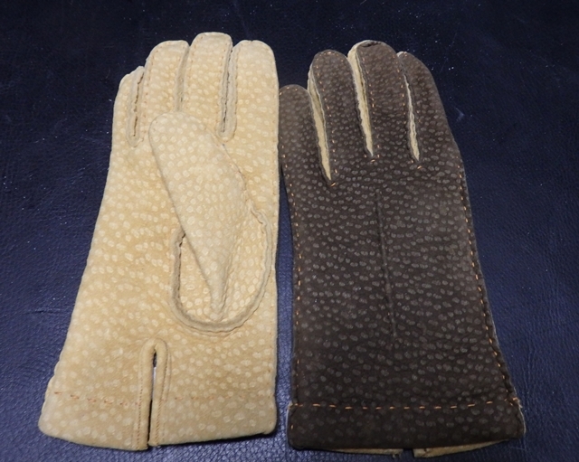 N/B chin gear -rex cashmere beige x scorching tea 6*1/2 gloves made in Italy unused 
